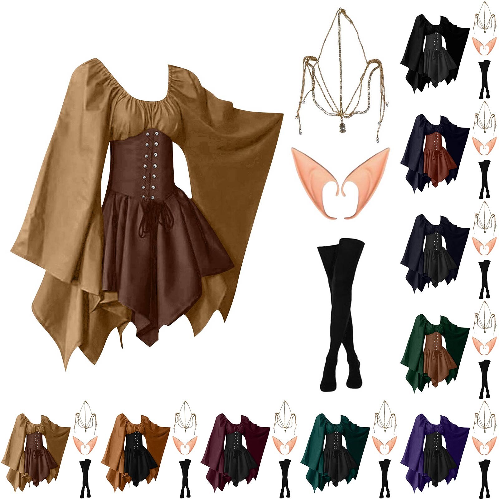Vintage Fashion Dresses - Kostium na Halloween Cosplay Pałac Wiktoriański