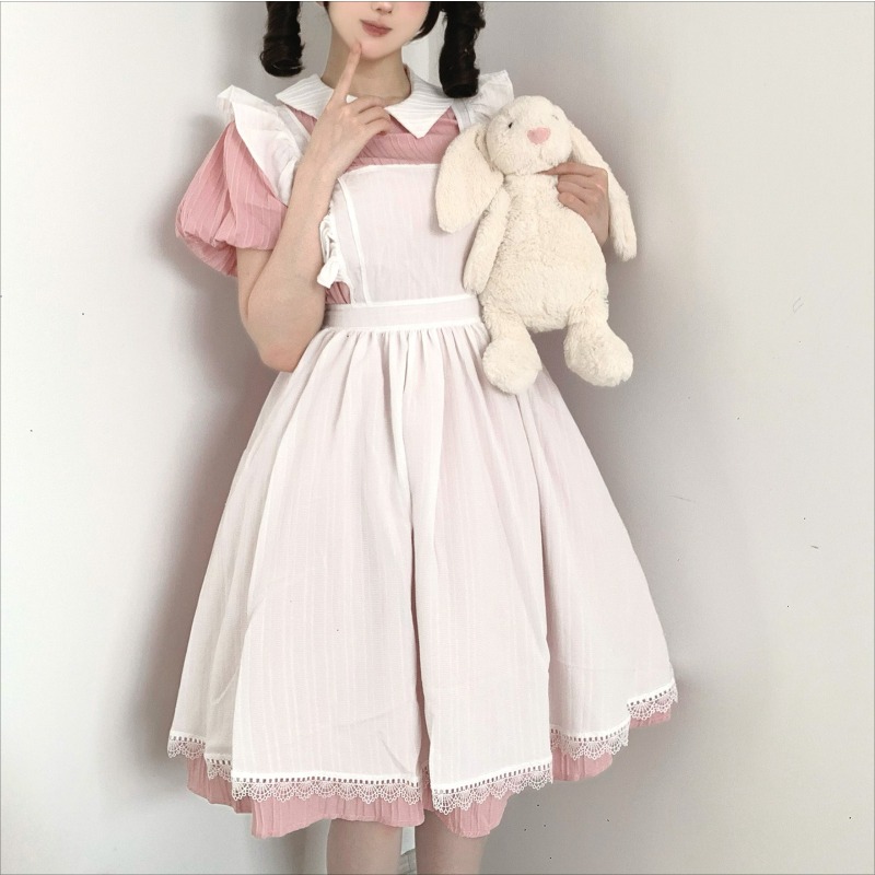 Długa różowo-biała sukienka po – Vintage Fashion Dresses recenzja i cena